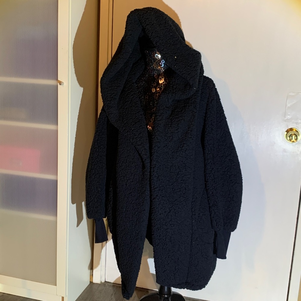 Cozy Black Hooded Cardigan